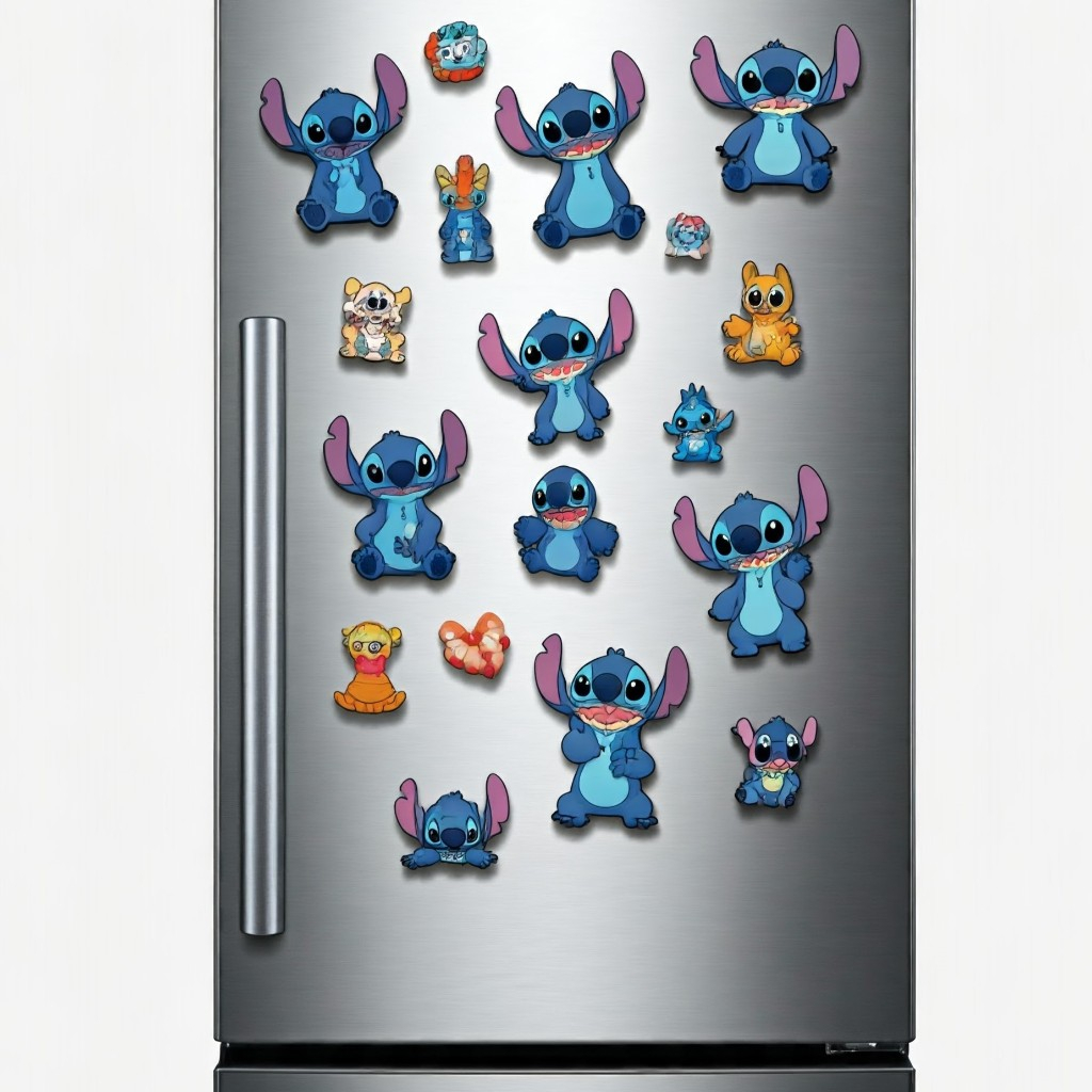 Kit 10 Imãs Decorativos Stitch | Para Geladeira, Quadro e Decoração Infantil