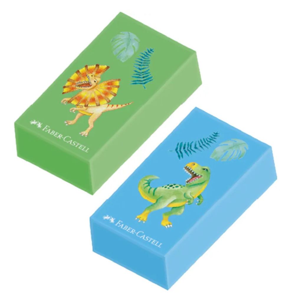 Borracha Escolar Decorada Dinossauro Colorida - Faber-Castell
