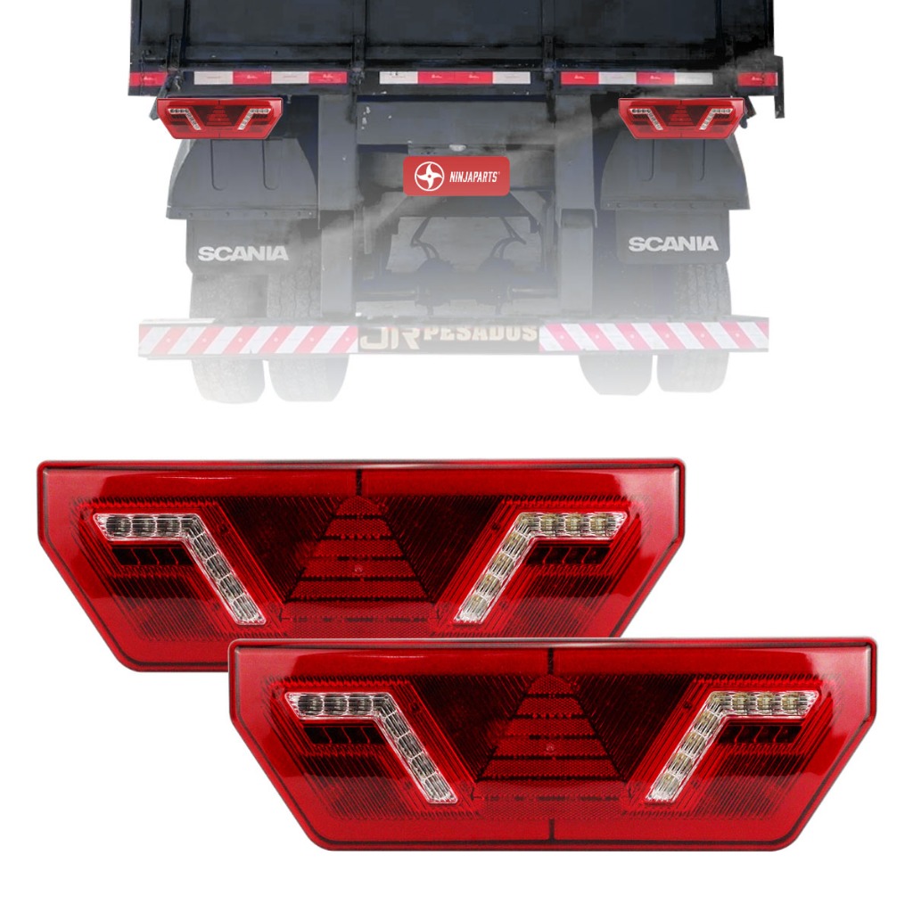 Par Lanterna Traseira Guerra Universal 12v Led Carreta Pisca Sequencial Premium Novo Modelo em Oferta na Shopee