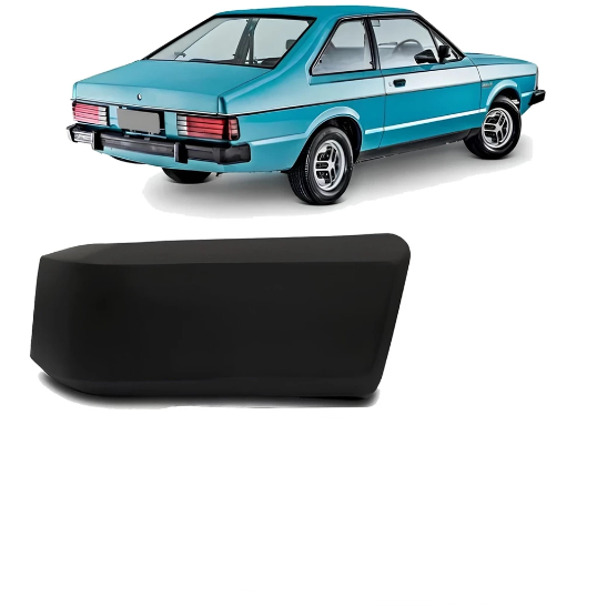 Ponteira Curta do Para-choque Traseiro - Ford Corcel II 85 - Lado Esquerdo - Preto Com e Sem Textura - 7073 / J40411