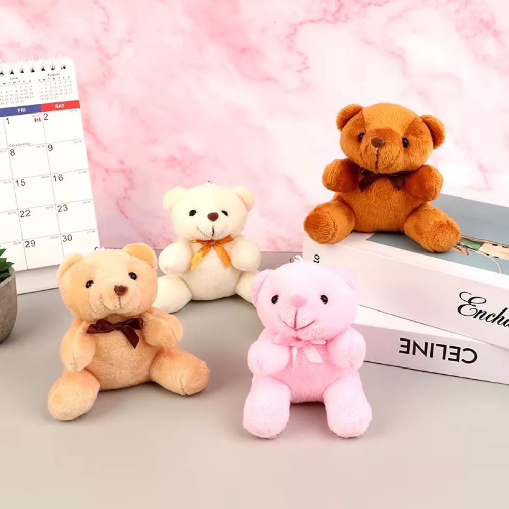 Kit com 12 Chaveiros Ursinho Sentado de Pelúcia com pingente 12CM em Oferta na Shopee