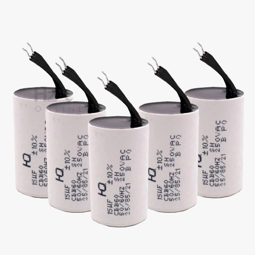 Kit 5 Capacitor 250 vac 10uf-12uf-15uf-18uf-20uf- 25uf-30uf-35uf-40uf-45uf para motor de portão