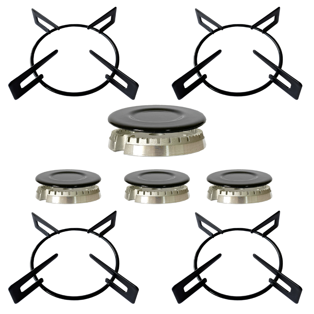 Kit 4 Grelhas Trempes com Queimadores e Espalhadores Para Chamalux Cooktop 4 Bocas em Oferta na Shopee
