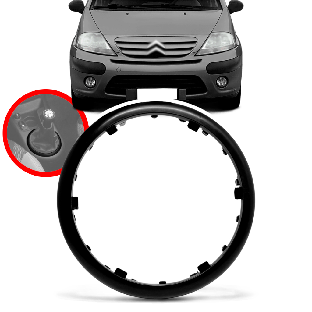 Moldura Base Aro Para Coifa de Câmbio Citroen C3 Antigo 2003/2009 2010 2011 2012