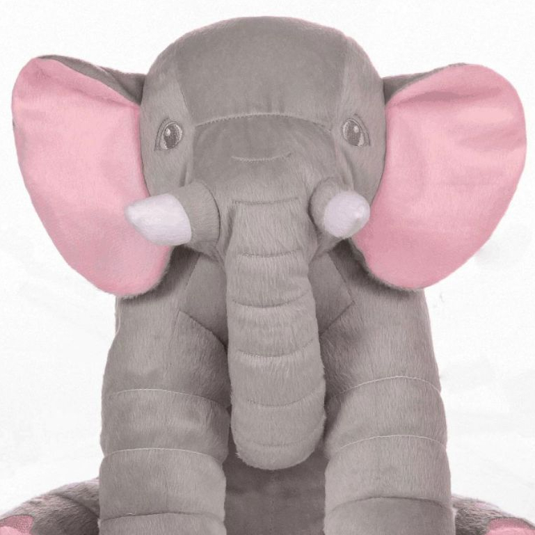 Almofada Elefante Pelúcia 60cm Travesseiro Bebê Antialérgico