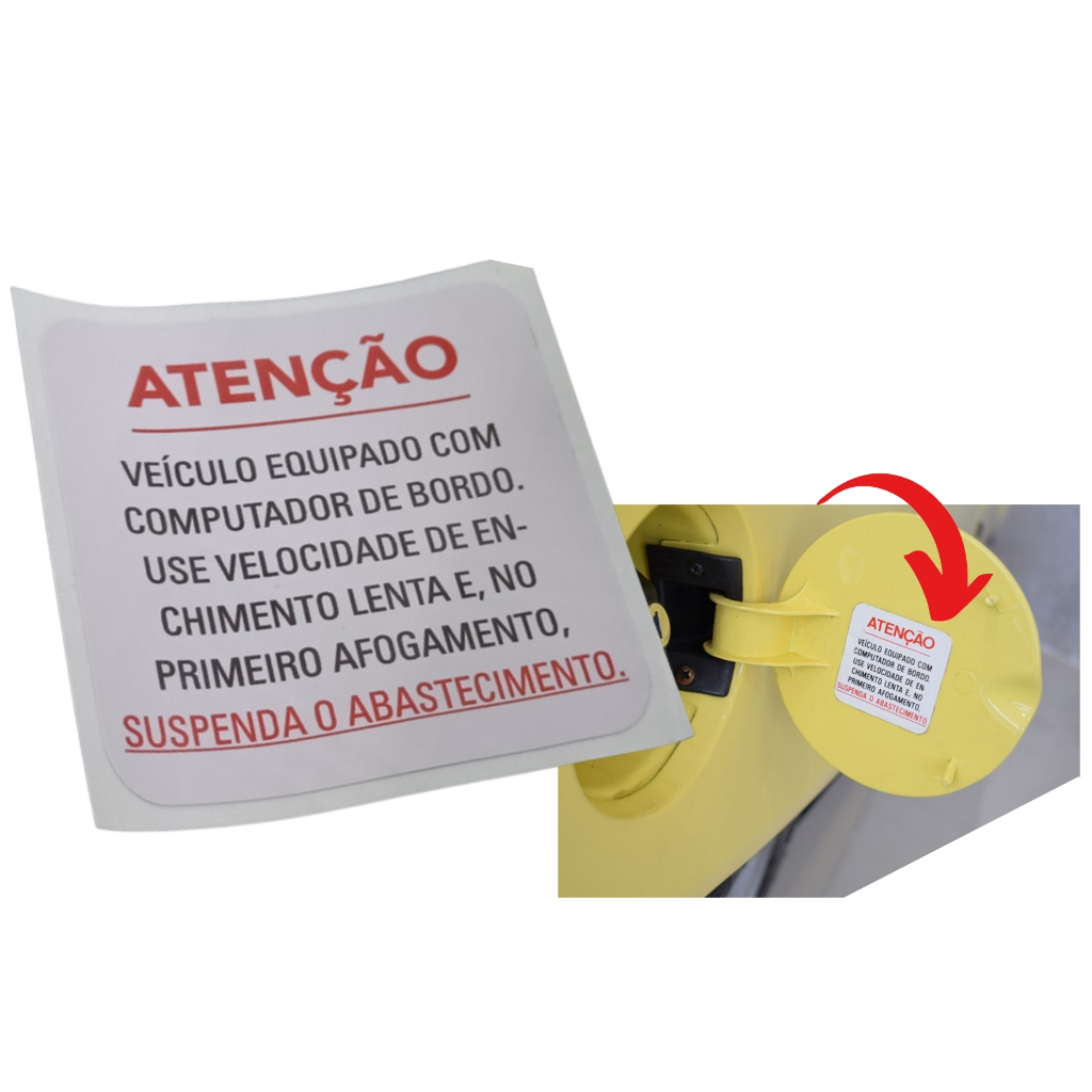 ADESIVO VEÍCULO EQUIPADO COM COMPUTADOR DE BORDO / PORTINHOLA DO TANQUE / KADETT, OMEGA
