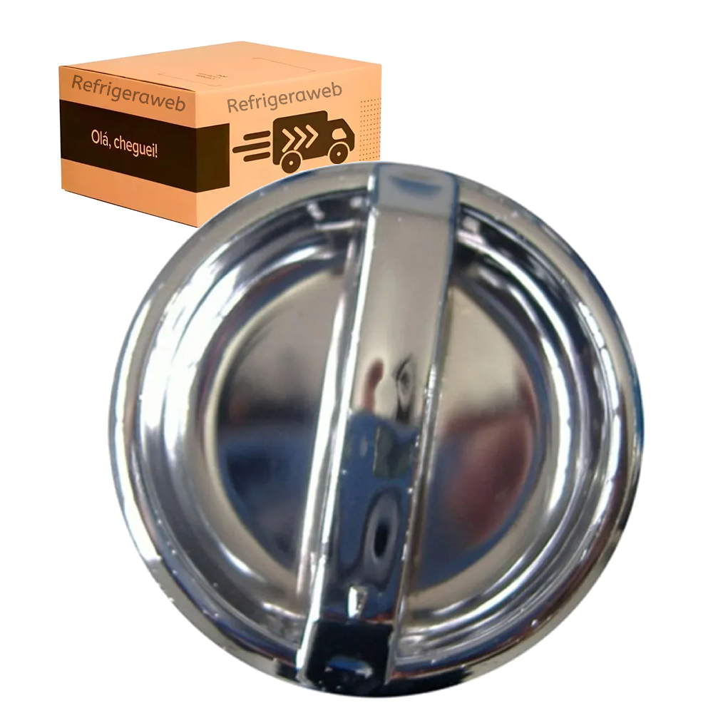 Botão Timer Lavadora / Compativel Secadora Brastemp Antiga Cromado