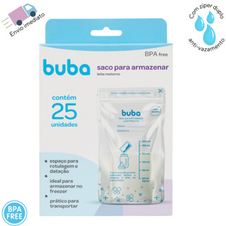 Saco Para Armazenar Leite Materno 200ml Com Ziper Duplo Anti Vazamento Buba