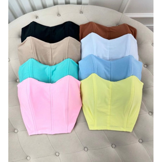 cropped top corselet tomara que caia estruturado com bojo em Oferta na Shopee