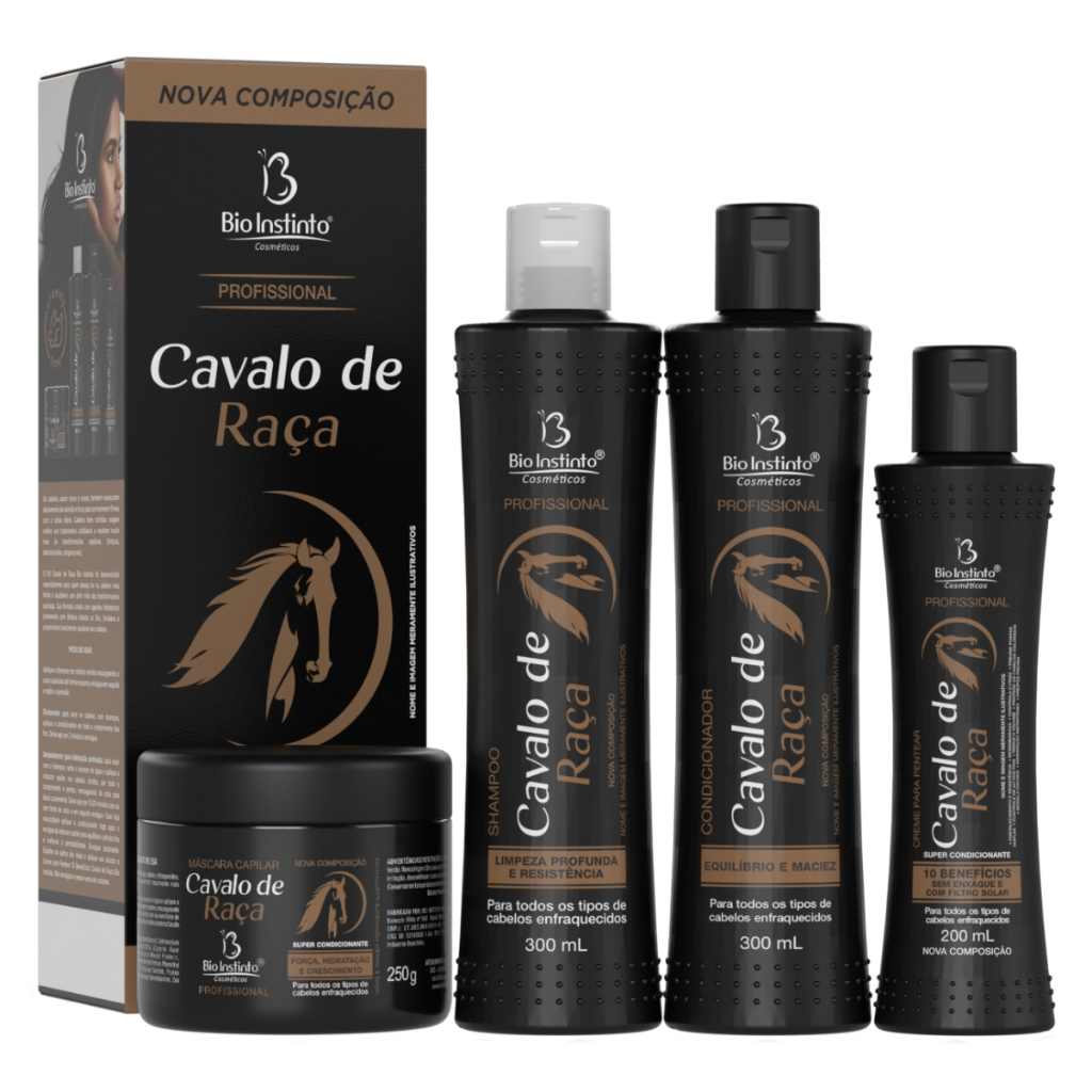 Kit Cavalo de Raça Bio Instinto - 4 itens em Oferta na Shopee