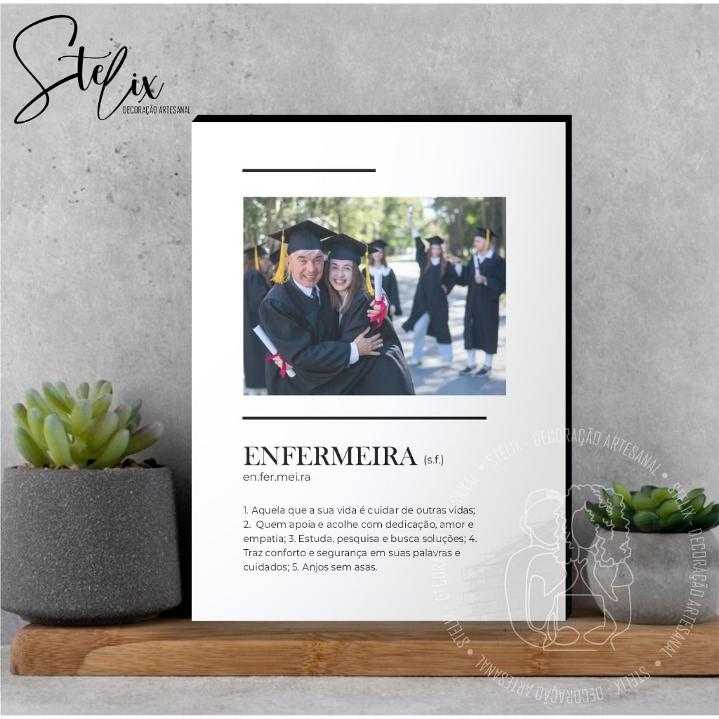 Quadro Significado de Enfermeira Presente Formatura Enfermagem