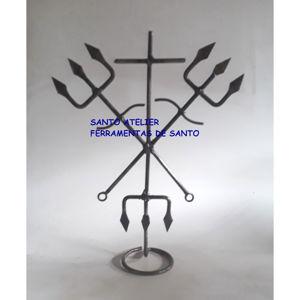 Assentamento Ferramenta Exu Tranca Ruas Das Almas ponto ferro Exu 37 Cm