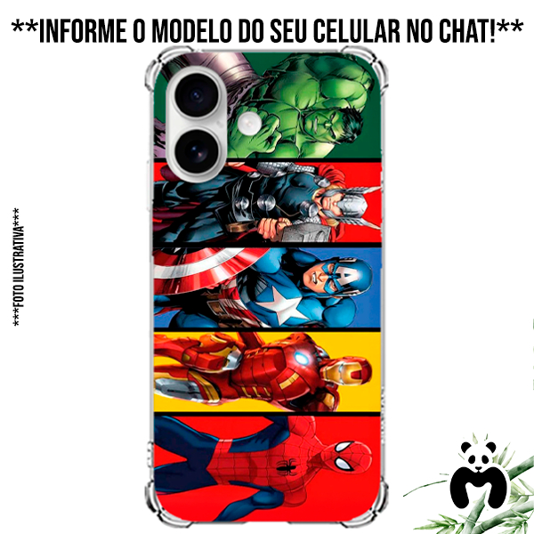 Capa Case Personalizada Celular Vingadores Avengers Thor América Ferro Aranha Hulk Marvel Filmes