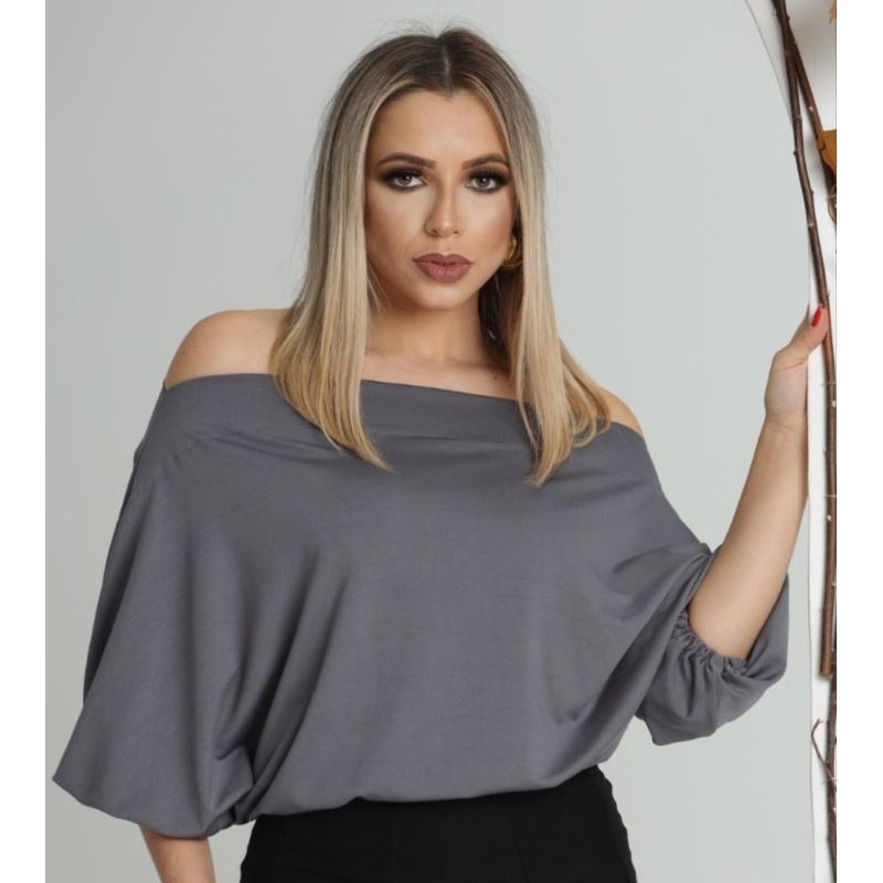 Blusa Feminina com  manga morcego  ombro a ombro em Oferta na Shopee