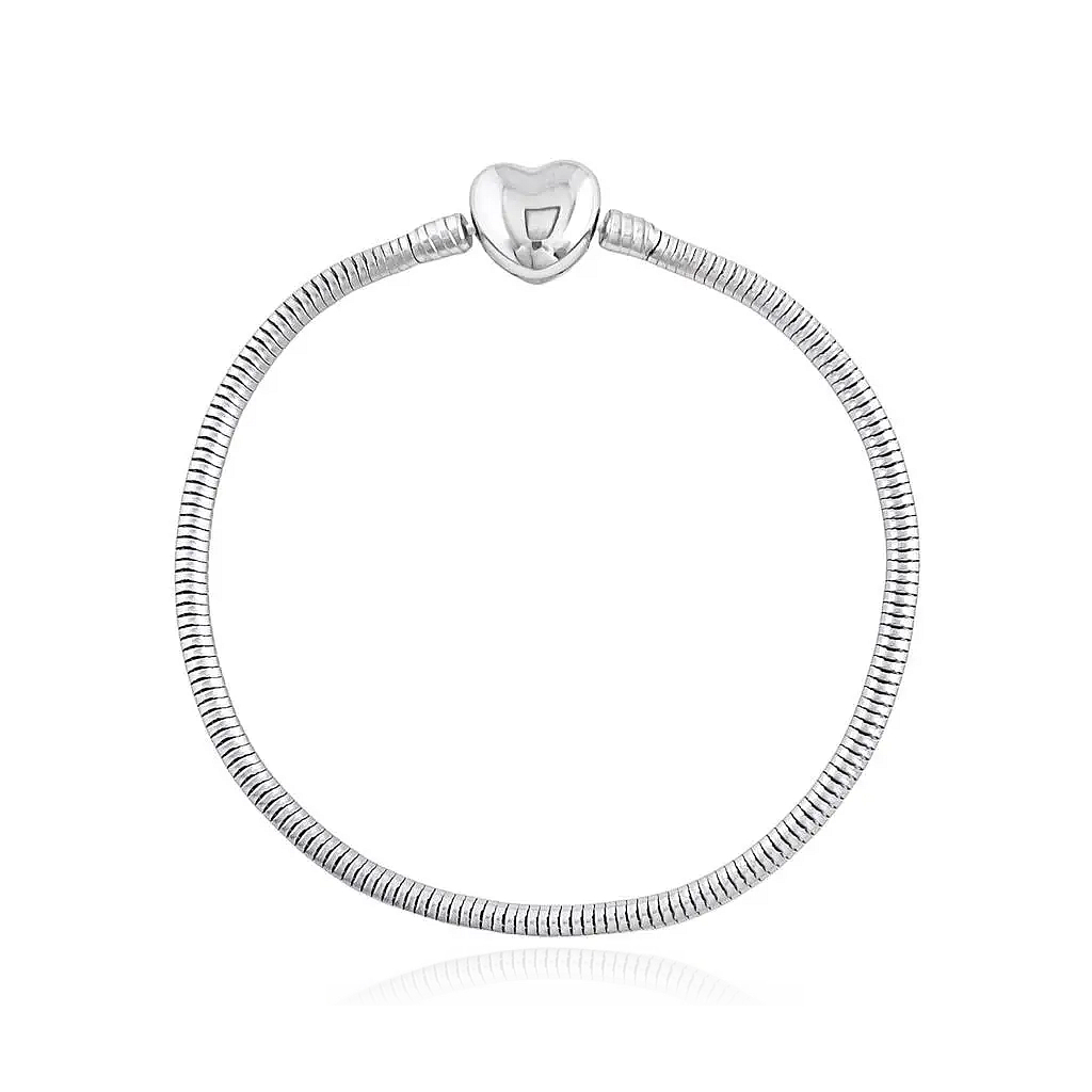 Pulseira Para Berloques em Aço Inox Fecho Coração em Oferta na Shopee