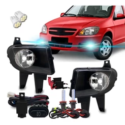 Kit Farol Milha Neblina Chevrolet Celta Prisma 2007 2008 2009 10 Botão Modelo Original + Kit Xenon Hb4 8000k