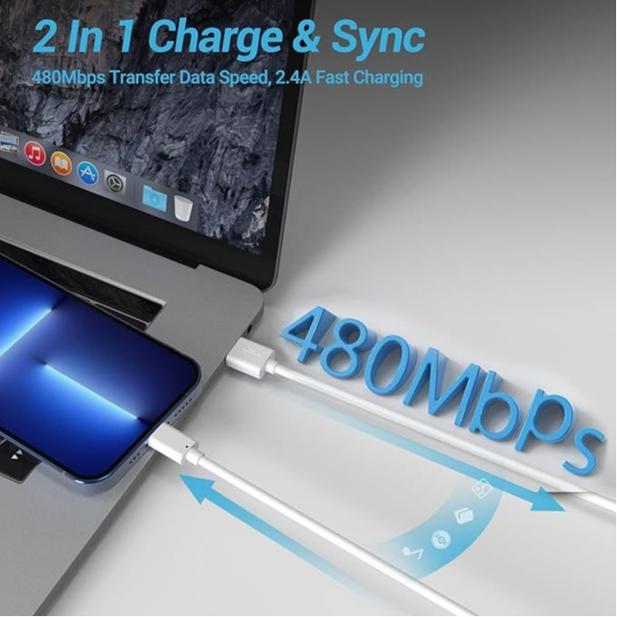 Cabo carregador para iPhone – 1.5m Lightning para USB A certificado cabo carregador compatível com iPhone 14 13 12 11 Xs