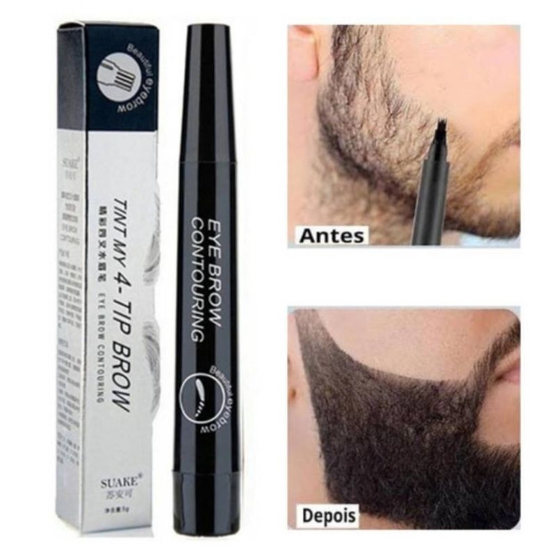 Caneta fio a fio 4 pontas para barba e sobrancelha Microblading