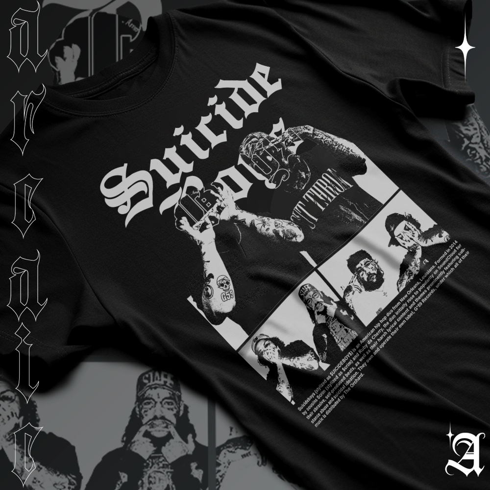 Camiseta Basica Algodao Suicide Boys Peb Members Hip Hop Biografia Tee Graphic Unissex em Oferta na Shopee
