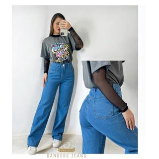 Calça Jeans Feminina Wide Leg pantalona Cintura Alta em Oferta na Shopee