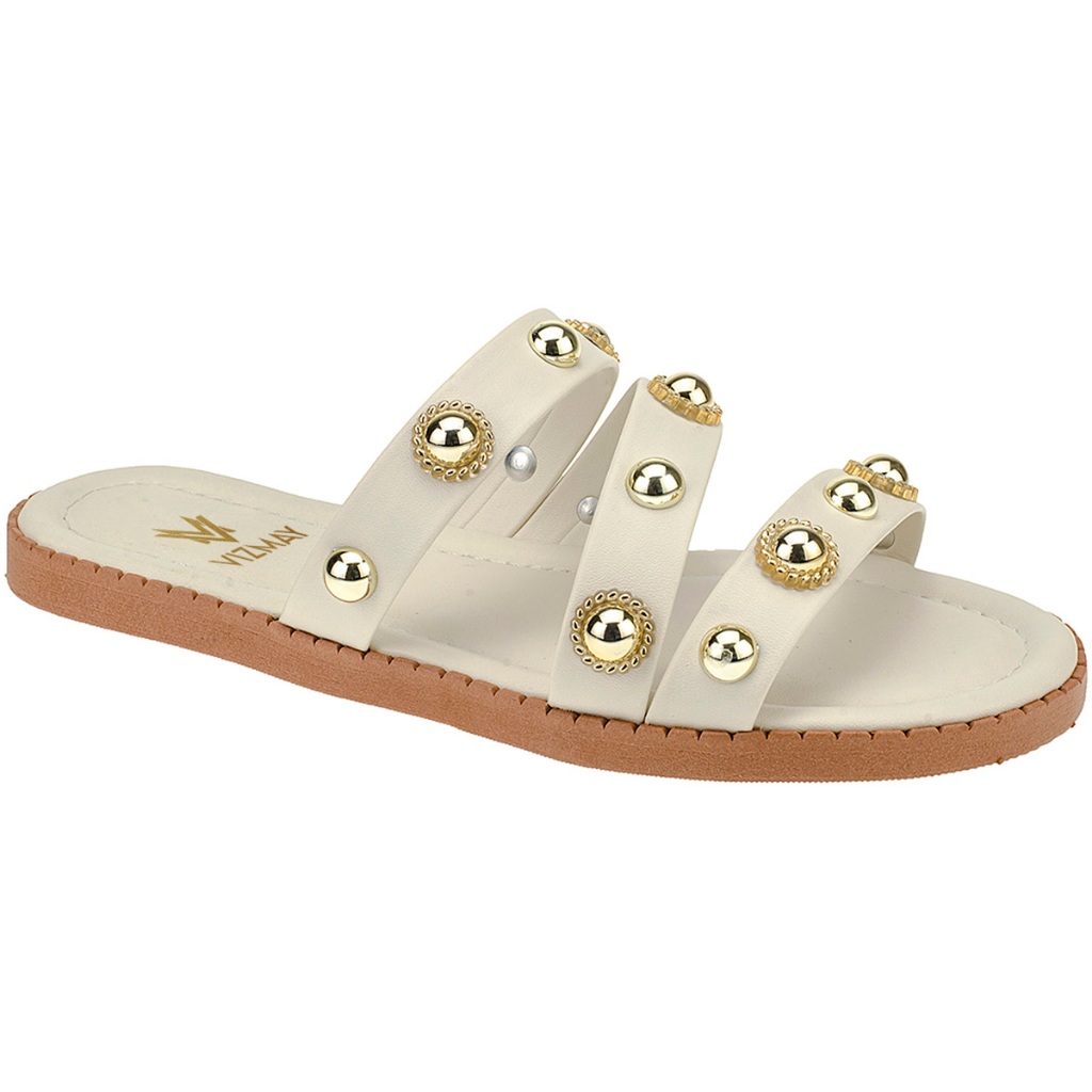 Sandália de Tira em Z Macia com Rebite Palmilha Luxo 34 ao 42 Rasteirinha 098 em Oferta na Shopee