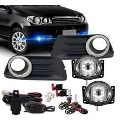 Kit Farol Milha Palio Fire Economy Moldura Cromada + Kit Xenon 8000k