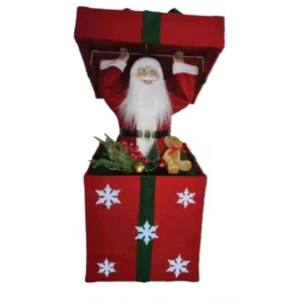 Decoração enfeites Natalino Papai Noel  Músical com movimento na Caixa de Presente
