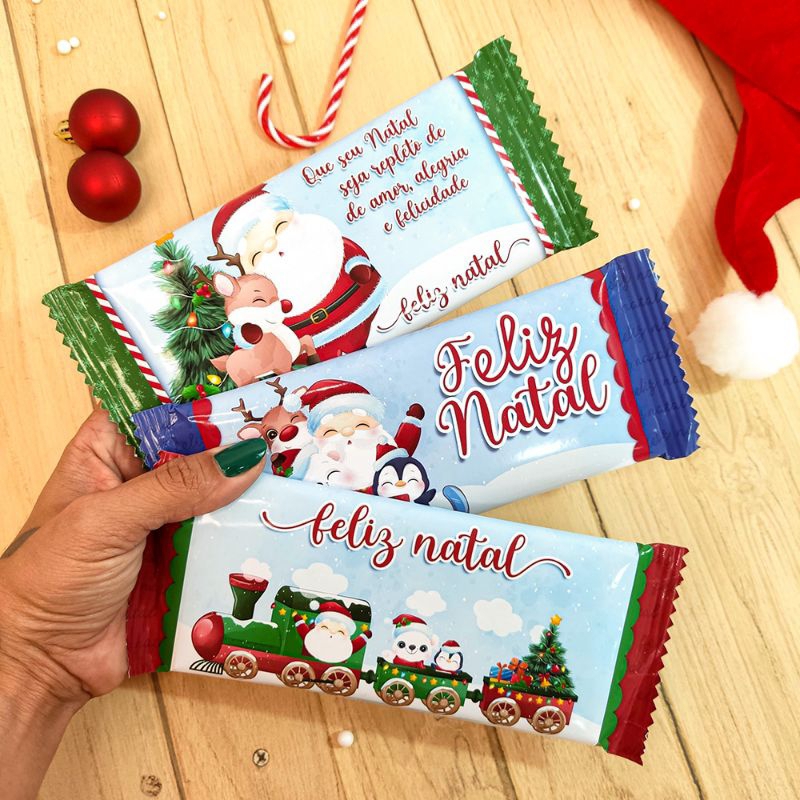 PROMOÇÃO 10 CAPA PARA BARRA DE CHOCOLATE NATAL