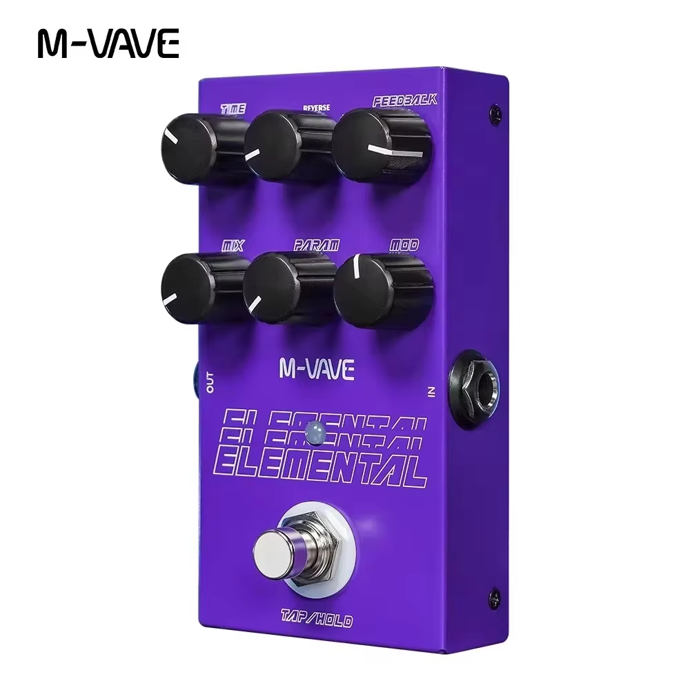 Pedal de retardo digital M-vave Elemental, pedal de retardo para guitarra, suporte para modo TAP e HOLD, 9 efeitos em Oferta na Shopee