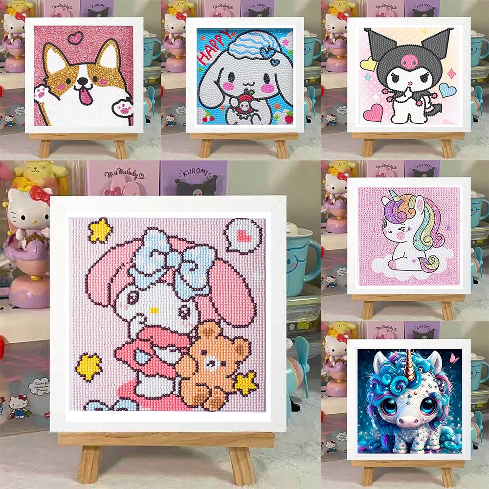 Kit Pintura Com Diamante Infantil DIY Desenho Animado Moldura Artesanato