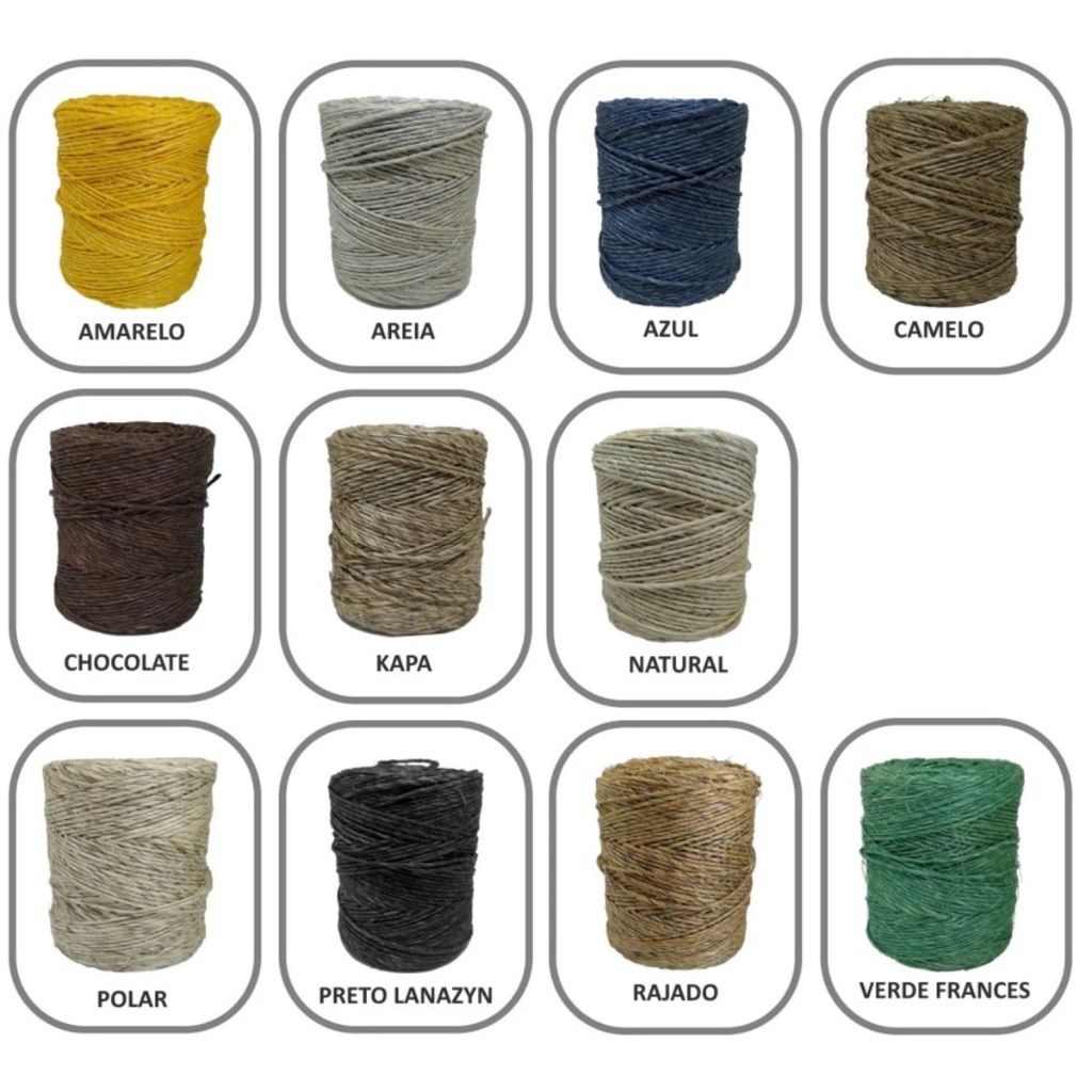 Fio Cordão Barbante De Sisal Colorido 3mm x 75 Metros Artesanato Natural