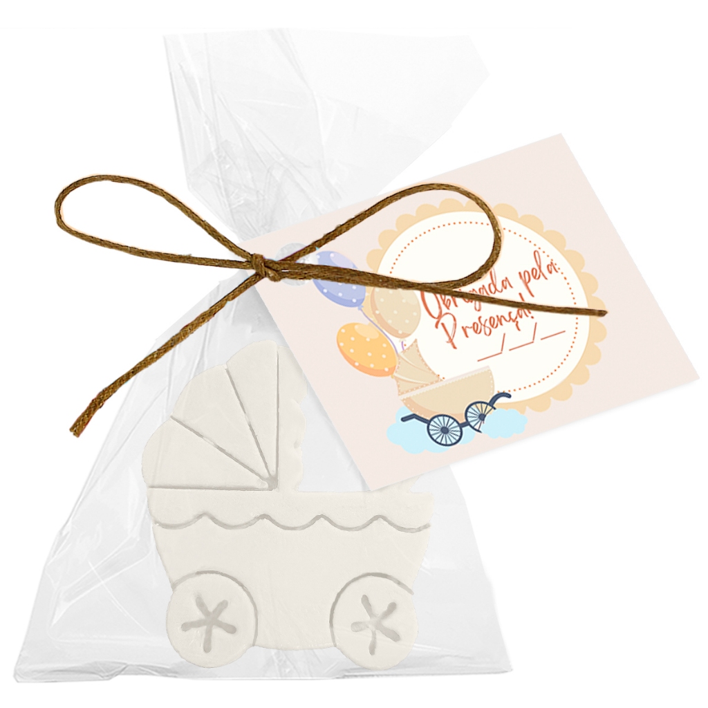 KIT 10, 25, 30UN Lembrancinha Carrinho de Bebê Sabonetes Chá Revelação Saída Maternidade Chá de Bebê