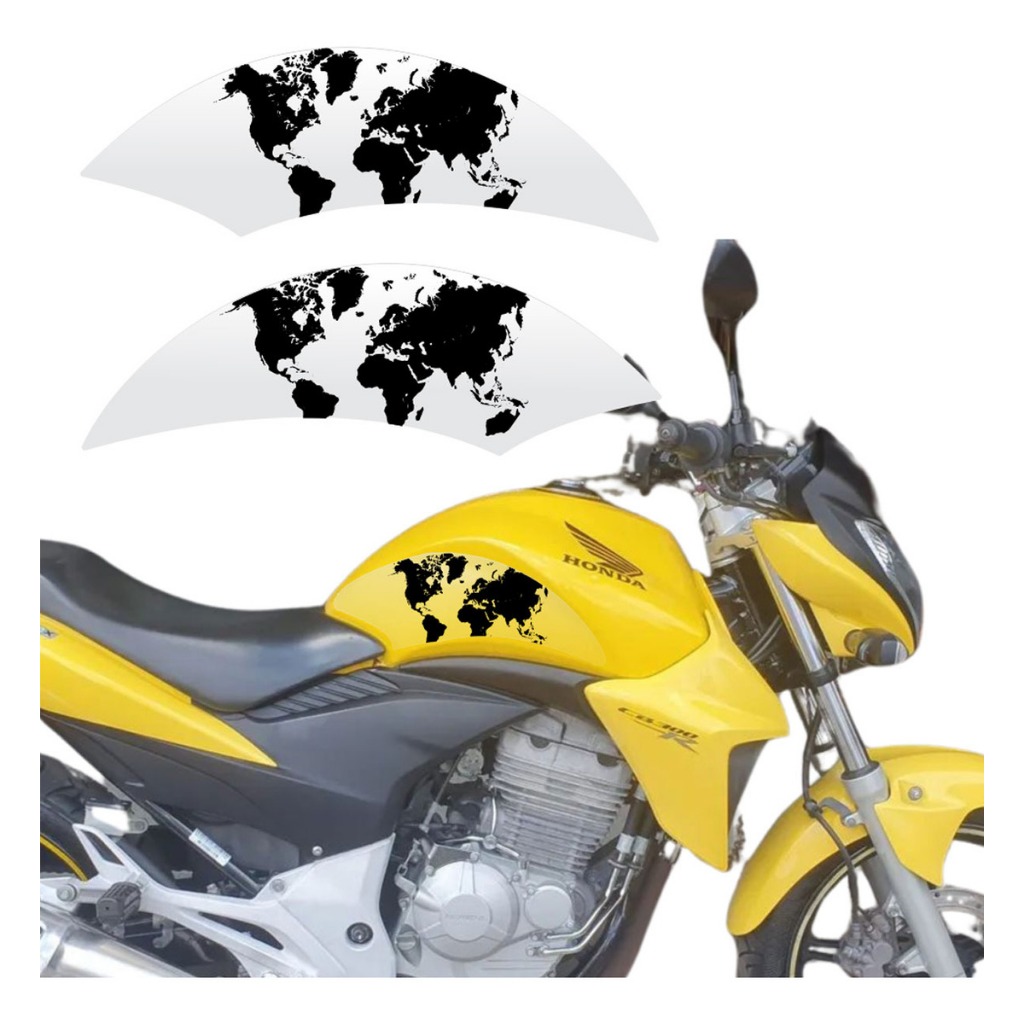 Adesivo Ppf Lateral Tanque Transparente Mapa Cb 300 Cb300r