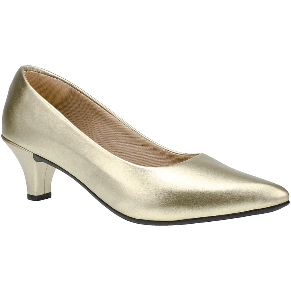 Sapato Feminino Scarpin Social Salto Baixo Bico Fino Clássico 205-02