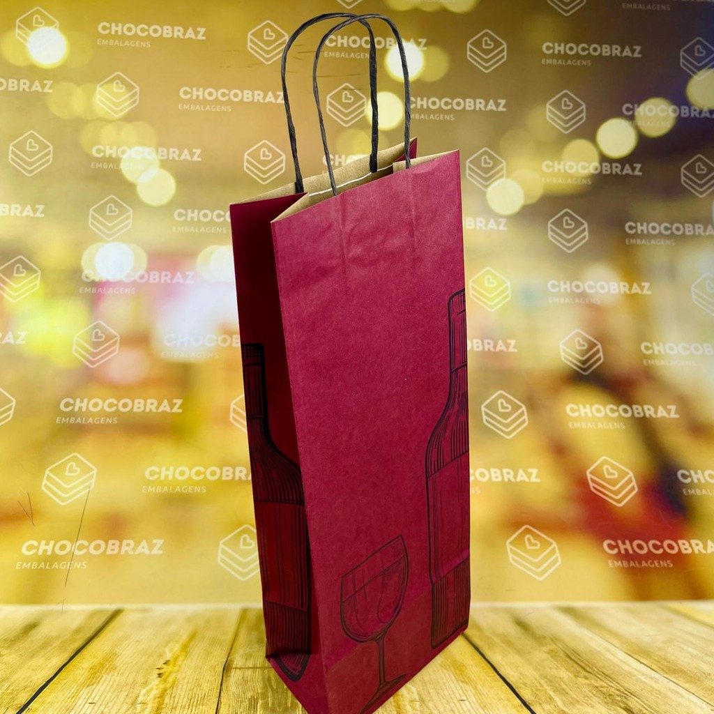 10~40 SACOLA PARA VINHO BORDON  13,5 X 8 X 39  (LC) - REF:6444 em Oferta na Shopee