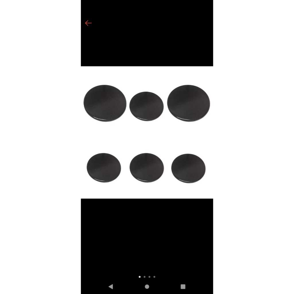 Kit contem 6 tampinhas modernas para fogão Electrolux: 76BDR, 76MDX, 76SAB, 76BER, 76SAS, 76SRB, 76DFX, 76SRX, 76DRX, 76