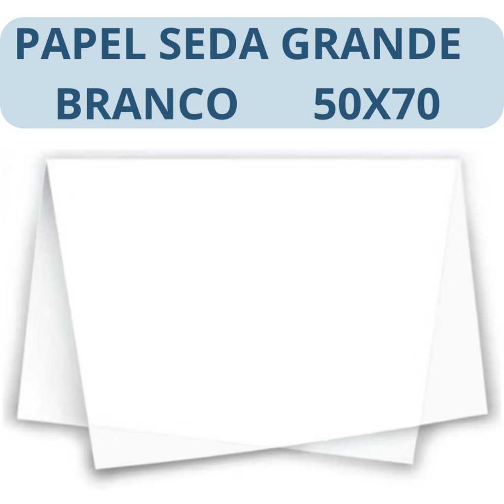 PAPEL SEDA BRANCO 50X70 50 FOLHAS - GRANDE em Oferta na Shopee
