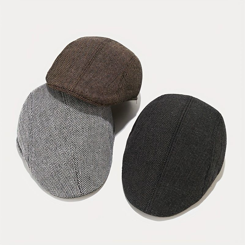 Boina Masculina Italiana - Estilo Clássico Lã Tonalidades Grafite e Marrom Versátil e Atemporal