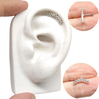 Piercing Helix Cartilagem 7 Pedras Prata 925 Haste 1,2x6mm em Oferta na Shopee