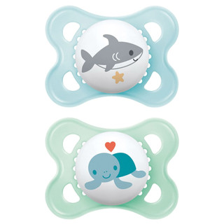 Kit Com 2 Chupetas Flow Sayings Azul Mam ® Baby 0-6 Meses Tam. 1
