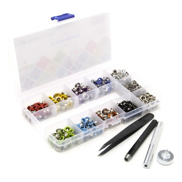 Kit 400 Ilhós Coloridos Vazador Manual Artesanato Patchwork Lanmax Kit De Pressão Botão Ferramenta