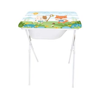 Banheira Ofurô Luxo Com Suporte E Trocador Bebê Infantil Menino Menina Resistente em Oferta na Shopee