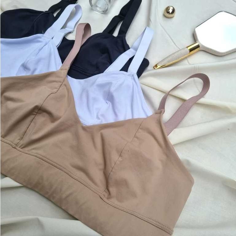 Kit com 3 Sutiã reforçado sem bojo alça ajustável sutien conforto básico lingerie feminina