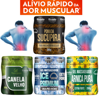 Mix com 4 Pomadas para Massagem - Alívio Rápido de Dores, Relaxamento e Cuidado Muscular em Oferta na Shopee