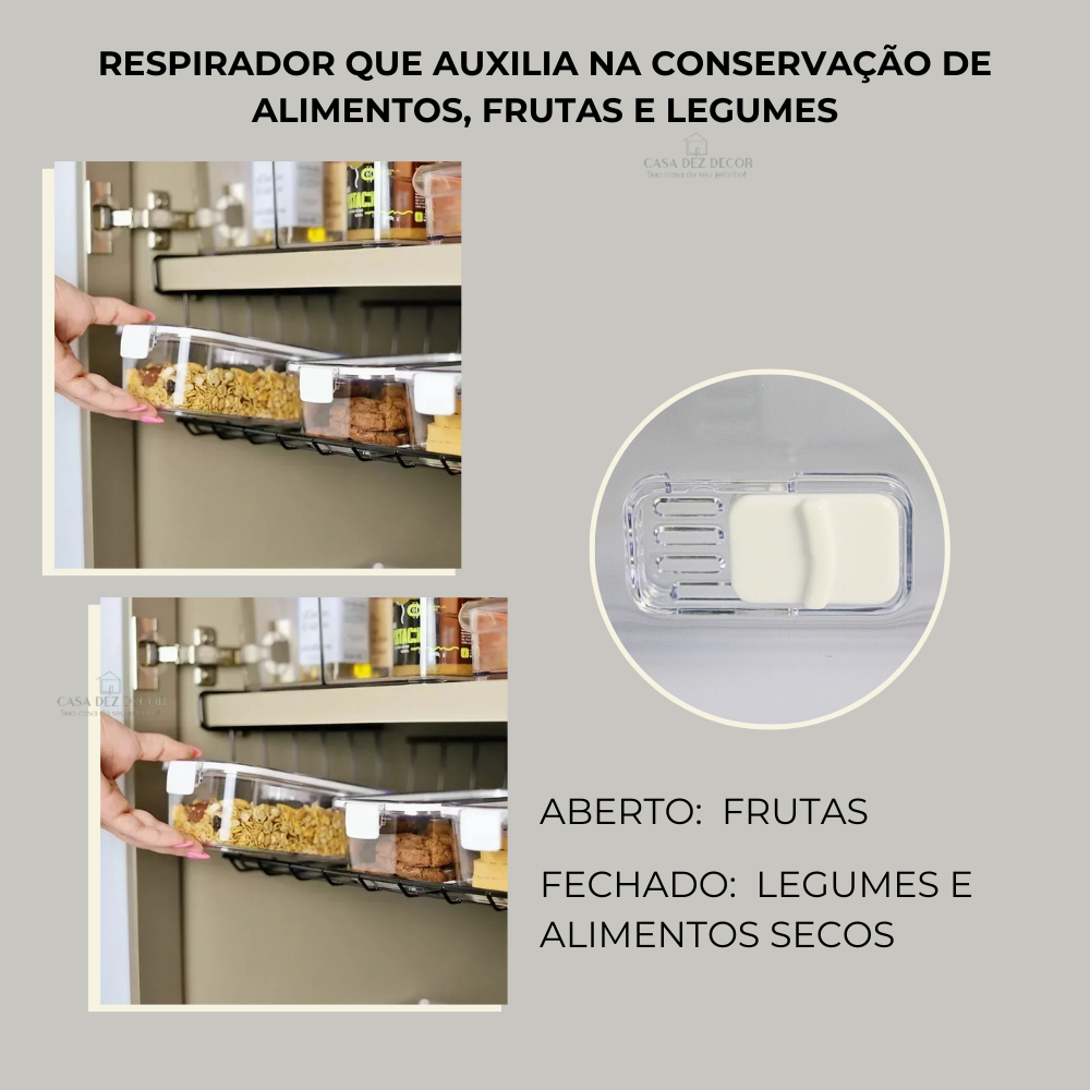 Detalhes do Pote Hermético 845ml de Acrílico Frutas Saladas Alimentos Biscoitos Tampa com Trava Paramount