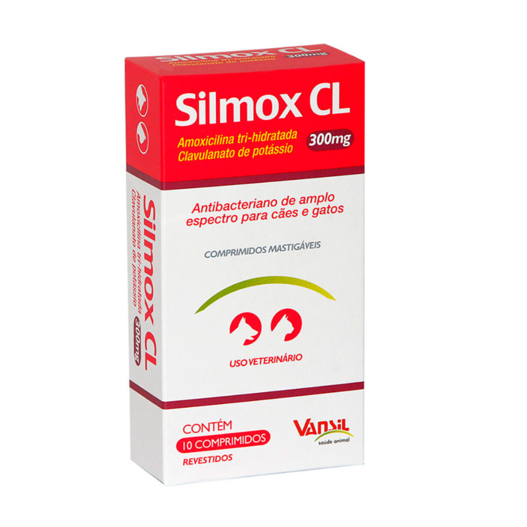 Silmox CL Antimicrobiano Cães e Gatos 300mg - 10 Comprimidos Vansil
