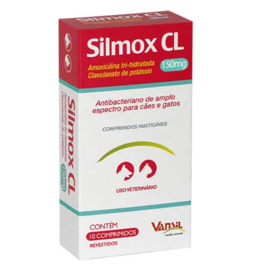 Silmox CL Antimicrobiano Cães e Gatos 150mg - 10 Comprimidos Vansil