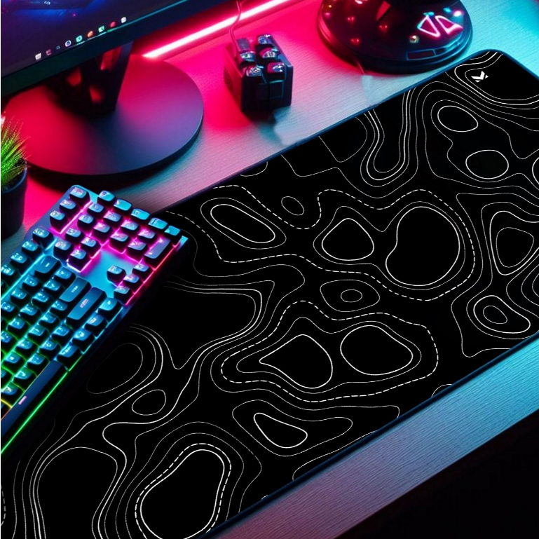 Mouse Pad Gamer Abstrato Marca Muleka Borda Costurada Diversas cores e Tamanhos