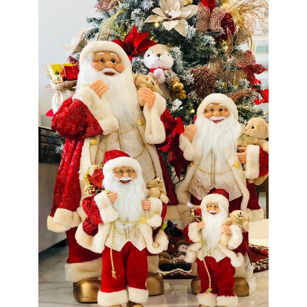 Enfeite Papai Noel Sobretudo Vermelho em Pé - Rio Master