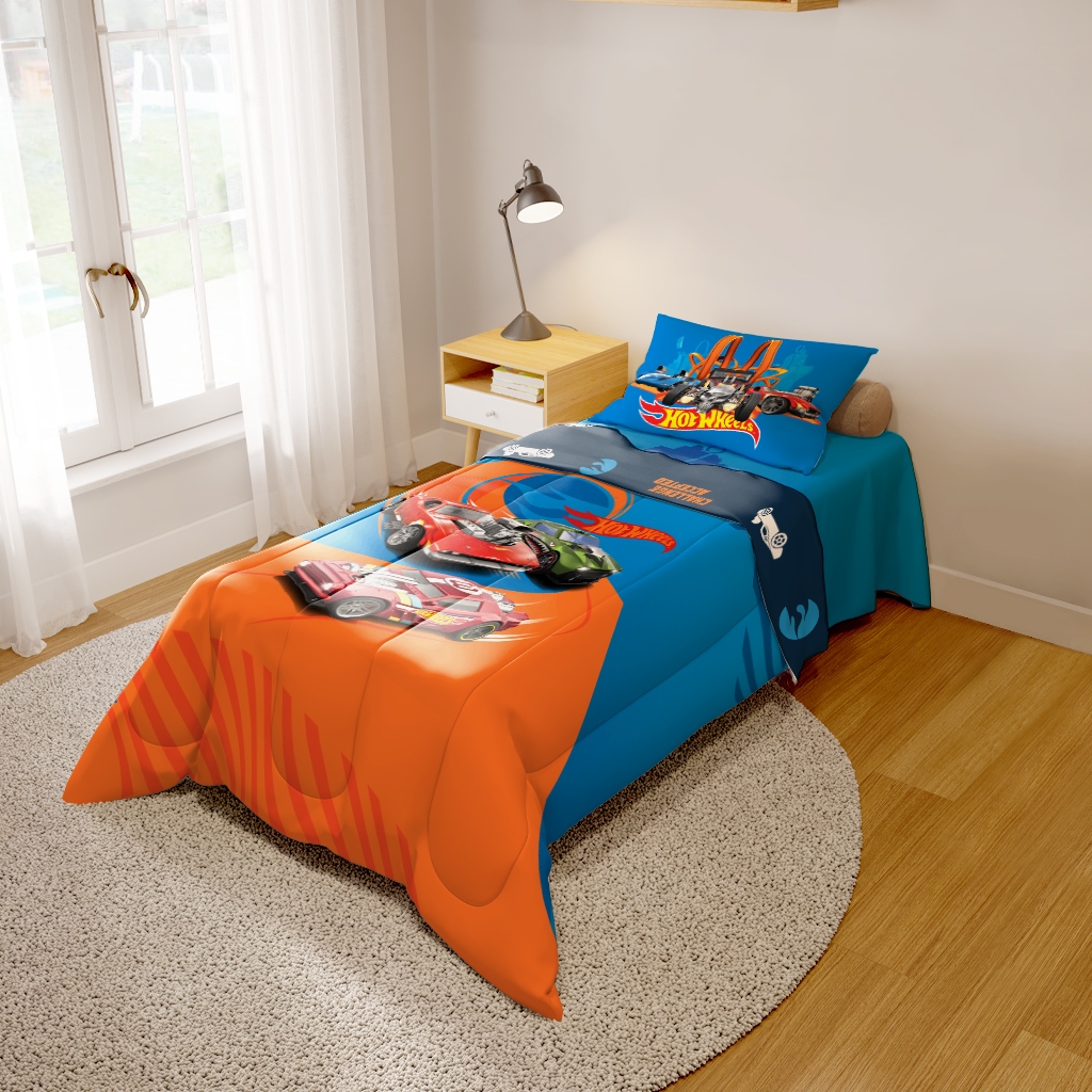 Edredom Solteiro Infantil Hotwheels